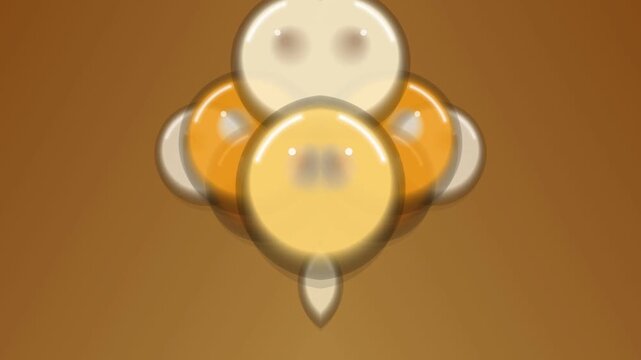 Cute cartoon bee character with orange wings and yellow body.