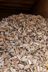 Stacked Firewood Background with Cut Wooden Logs