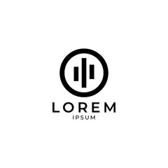 Obraz premium Minimalist Audio Equalizer Circle Logo for Audio and Fintech Branding