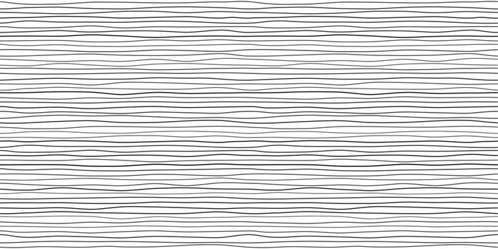 Minimalist line pattern with irregular horizontal stripes on white background. Simple geometric texture ideal for contemporary wallpaper, textile print, or decorative border design applications