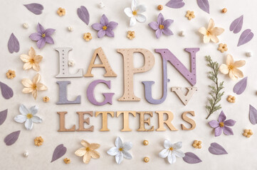 voluminous lilac font, edible, decorated with sprinkles