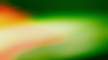 Abstract blurred gradient background with light yellow spots and red halos on green.