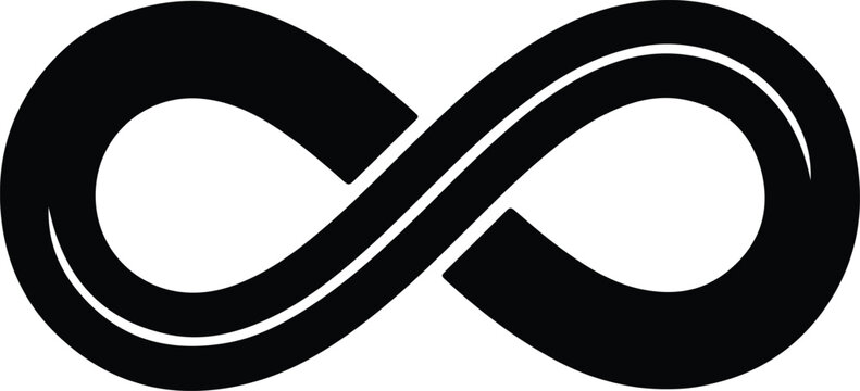 silhouette black infinity loop icon for eternal concepts and branding vector design