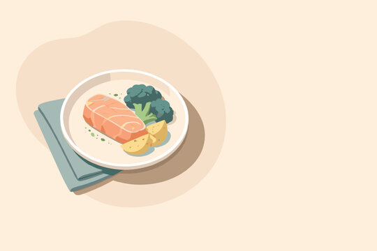 Pl ate withn apk inst and ing up right withsimpleroundpl ate and foldedrect angul arn apk inp arti allytuckedunderne ath positi