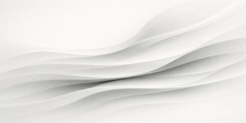 Smooth abstract white silk background with blue and gray wavy curves creating a digital motion pattern for a professional business technology banner template