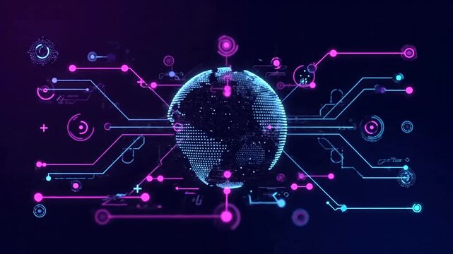 Global Network Connections Illustrating Technology and Communication  (181)