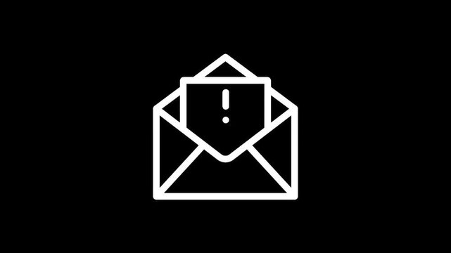 Open envelope with exclamation mark icon symbolizing important email notification or alert