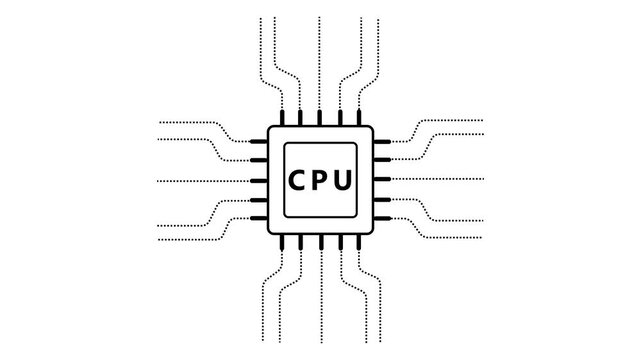 Computer Chip with Letter C and Abstract Circuit Lines processor integrated circuit