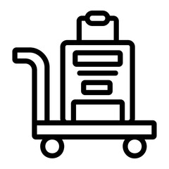 Obraz premium Baggage cart Line Icon