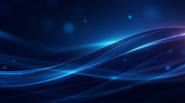 近未来的なテクノロジーを感じさせる青い光の波の抽象背景素材
