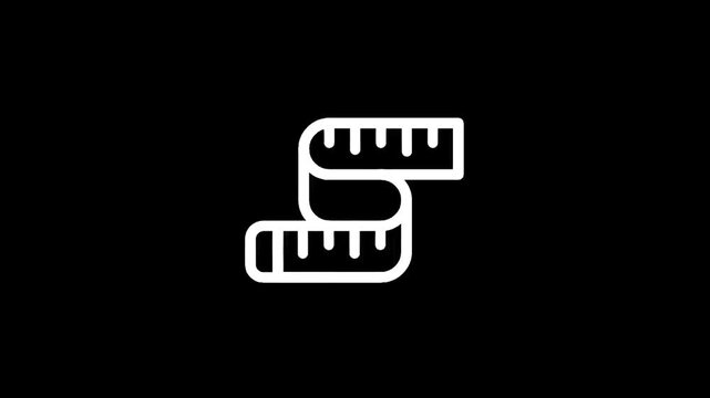 Simple line art icon of two rulers crossed over each other on a black background