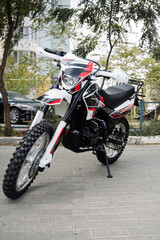 Fototapeta premium Enduro motorcycle in the showroom.