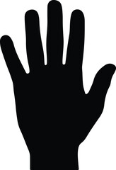 Obraz premium silhouette open human hand showing five fingers on white background vector design