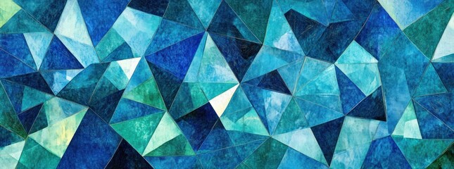 Blue Geometric Shapes Pattern Background Design.