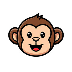 Fototapeta premium Monkey Head Cartoon.