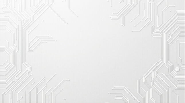 White Minimal AI Circuit Pattern Background for Modern Branding