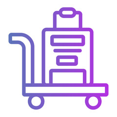Fototapeta premium Baggage cart Line Gradient Icon
