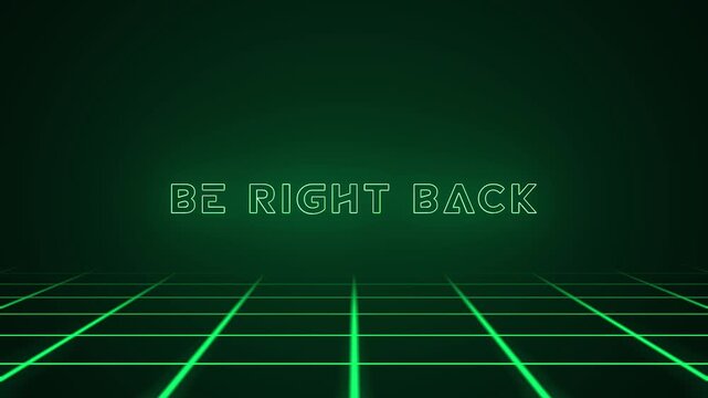 Be Right Back Stream Pause Video Background Retro Grid Motion Graphic	
