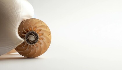 Nautilus shell close-up on a light background representing Pi Day  