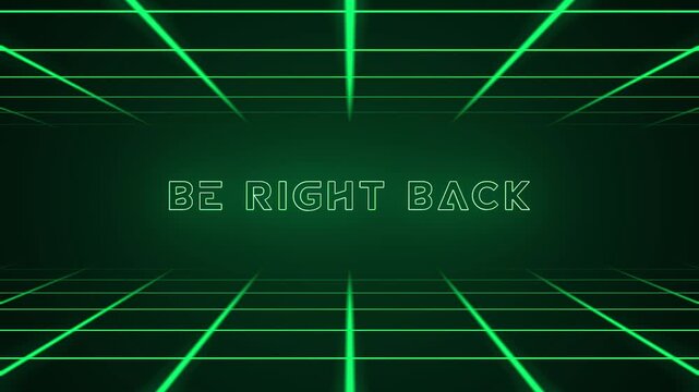 Be Right Back Stream Pause Video Background Retro Grid Motion Graphic	
