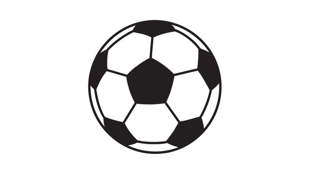 Isolated black and white soccer ball with pentagonal and hexagonal pattern.