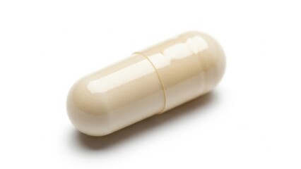 Single capsule isolated on white background