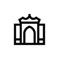 Fototapeta premium Palace Entrance Silhouette Vector Illustration