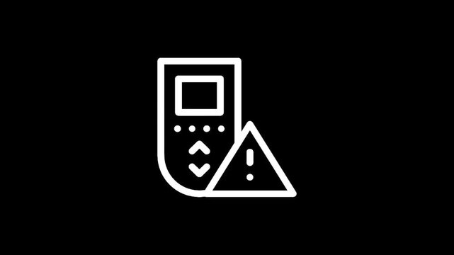 Remote control with warning sign indicating an error or malfunction