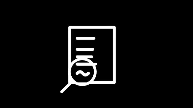 Document analysis with magnifying glass icon representing research and investigation