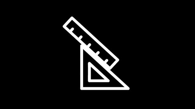 Set square and ruler icon representing geometry, drafting, and precision measurement tools