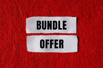 Bundle Offer message written on ripped torn paper background. Conceptual Bundle Offer symbol. Copy...