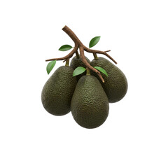 Floating Avocado Cluster, isolated on a transparent background