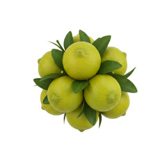 Floating Key Lime Cluster, isolated on a transparent background
