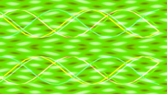 Abstract Golden Light Waves with Digital Glitch Effect