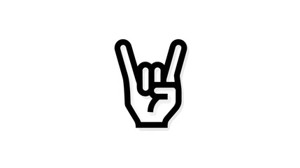 Obraz premium Rock and Roll Hand Sign Icon. Heavy Metal Devil Horns Gesture Symbol. Music Culture, Coolness, and Excitement Vector.