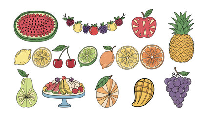 A Colorful Medley of Fruits: A vibrant collection of fresh and delicious fruits, artfully arranged to showcase their natural beauty and inviting flavors. 