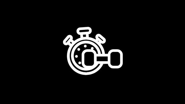 Fitness timer and dumbbell icon representing workout time and strength training