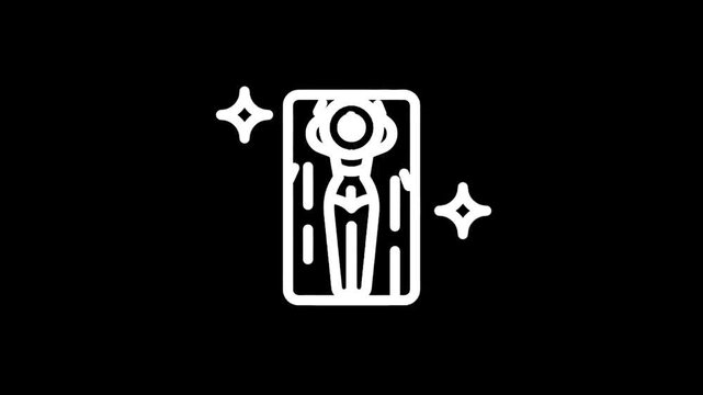 Stylized icon of a person in a tanning bed with sparkles indicating a glowing effect