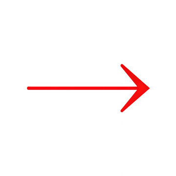 A large red arrow pointing to the right on a  transparent background