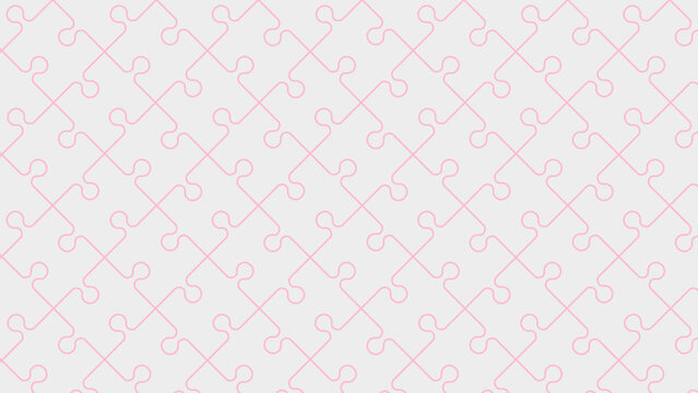 A seamless pattern of interlocking puzzle pieces with delicate pink outlines. A symbol of problem-solving, connection, and the pursuit of solutions.