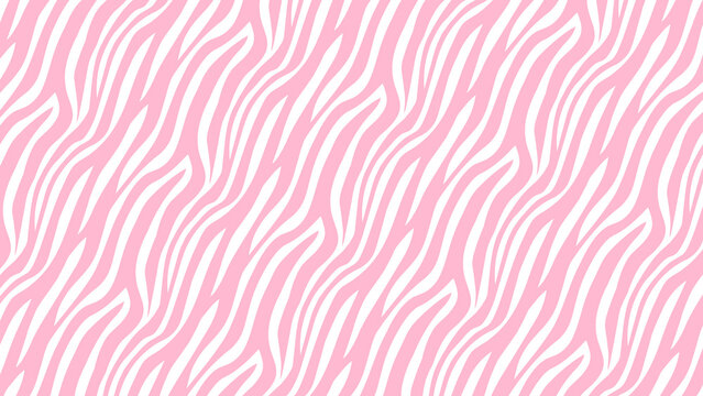 Elegant pink zebra stripe seamless pattern: a captivating texture in a pink and white color scheme, perfect for digital designs, textiles, and backgrounds. 