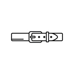 Fototapeta premium Minimalist line drawing of a classic belt with a buckle and tip detail