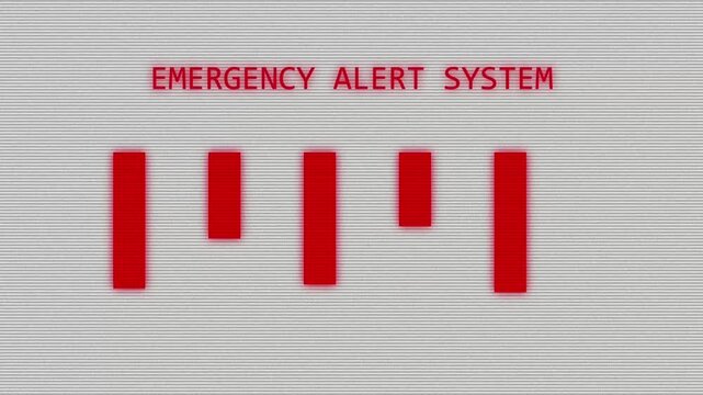 Emergency Alert Tone Visual Bars Analog Broadcast Style CRT TV Warning Screen Animation