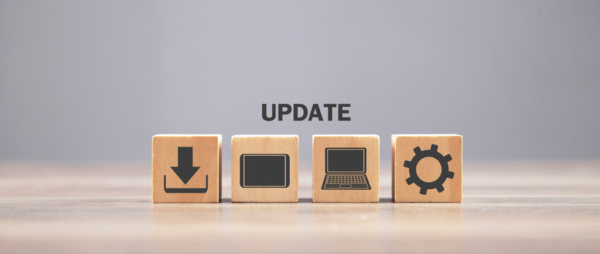  Update concept. Installing software update process