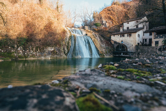 Molinetto della Croda waterfall in Italy mill