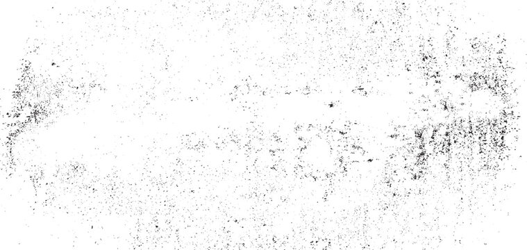 Abstract vector noise. Small particles of debris and dust. Distressed uneven background. Grunge texture overlay with fine grains isolated on white background. Vector illustration. EPS10.