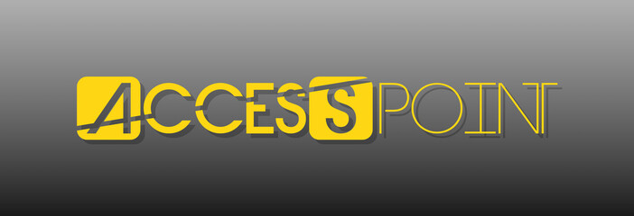 Testo ACCESS POINT con font variabile e sfondo colorato