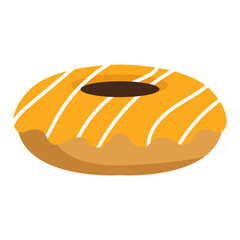 Orange Glazed Donut Vector Illustration