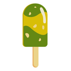 Green And Yellow Popsicle Vector