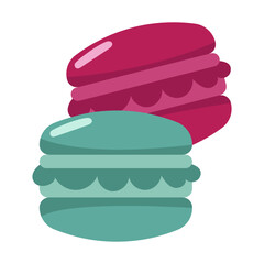 Colorful French Macaron Dessert Vector